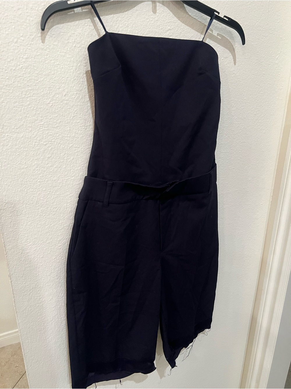 Zara Navy Strapless culotte Jumpsuit